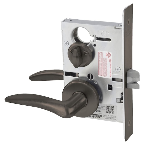 Privacy Mortise Lock, DS Lever, A Rose, Oil Rubbed Bronze
